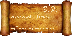 Draskovich Piroska névjegykártya